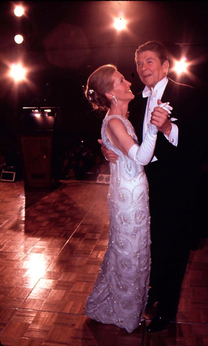 Newly Elected Preident Ronald Reagan Seen Here Dancing With His Wife Nancy