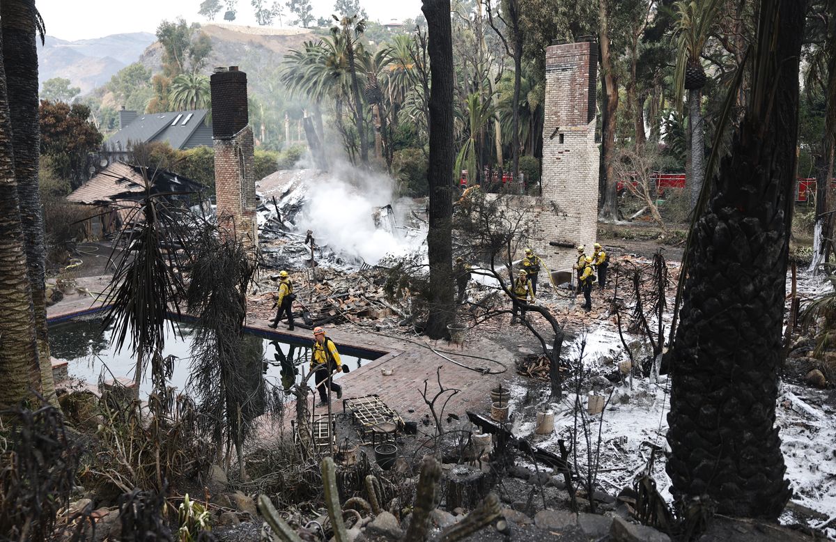 Home destroyed in the Franklin Fire on December 11, 2024 in Malibu, California.