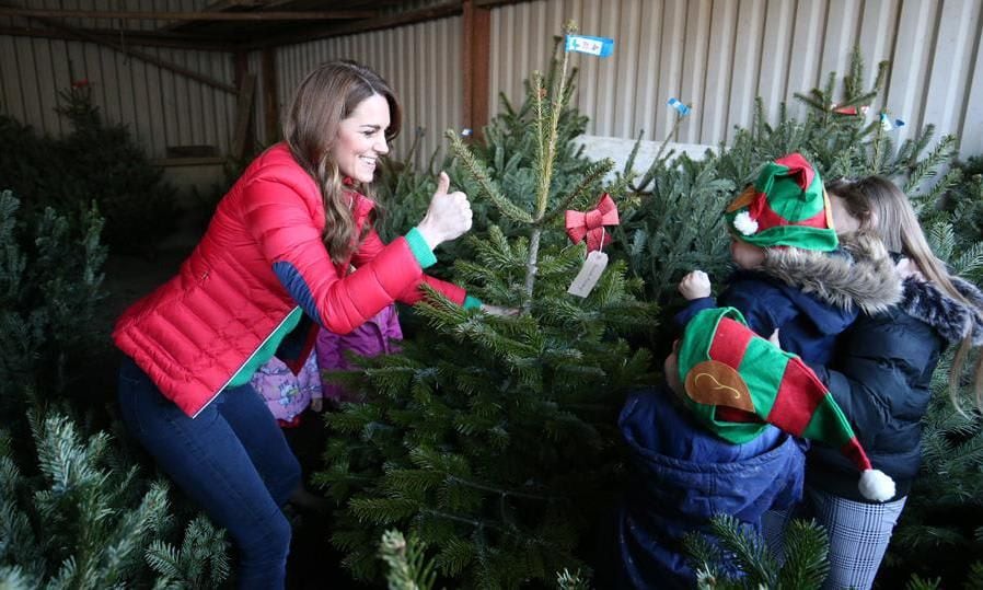 Kate Middleton picked out Christmas trees with preschoolers on December 4 to mark her new patronage