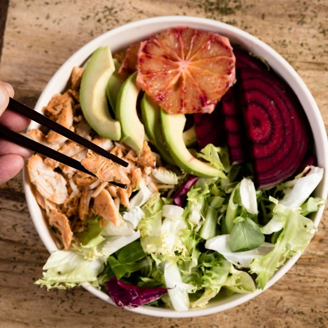 Bowl with protein and veggies