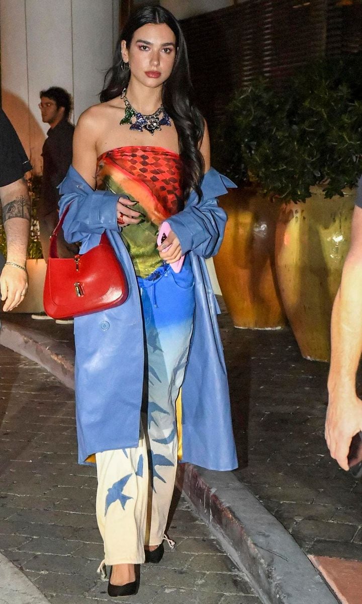 Dua Lipa Wears an Eye-Catching Ensemble for a Night Out in Miami Beach