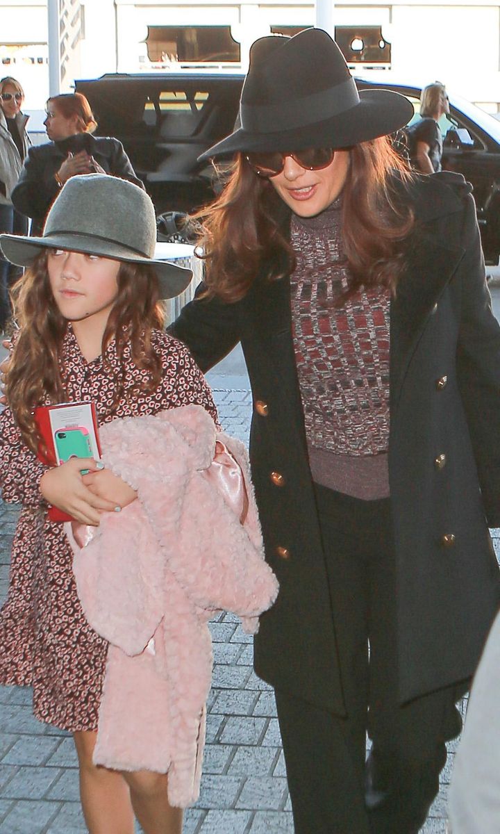 Salma Hayek and her daughter Valentina Paloma in fedora hats