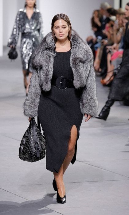 Ashley Graham worked the runway modeling a fur jacket at the Michael Kors show.
Photo: JP Yim/Getty Images for Michael Kors