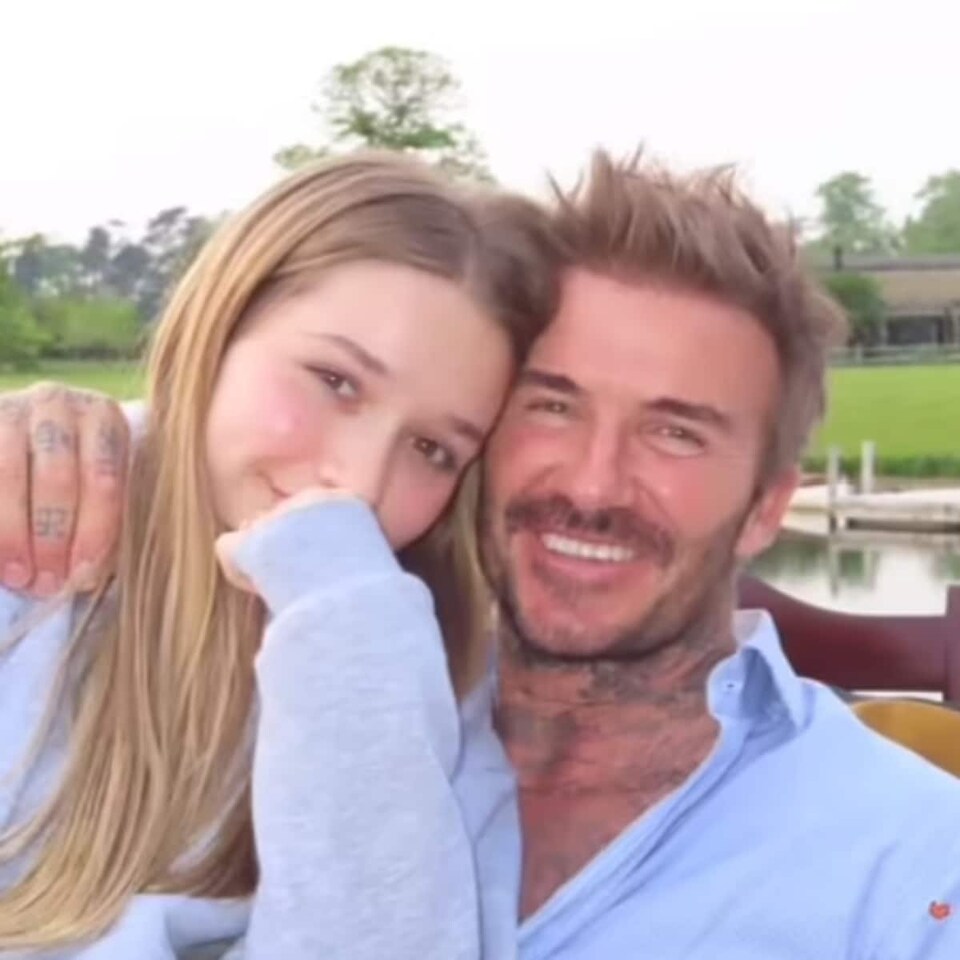 David Beckham and Harper Seven smile for adorable selfie