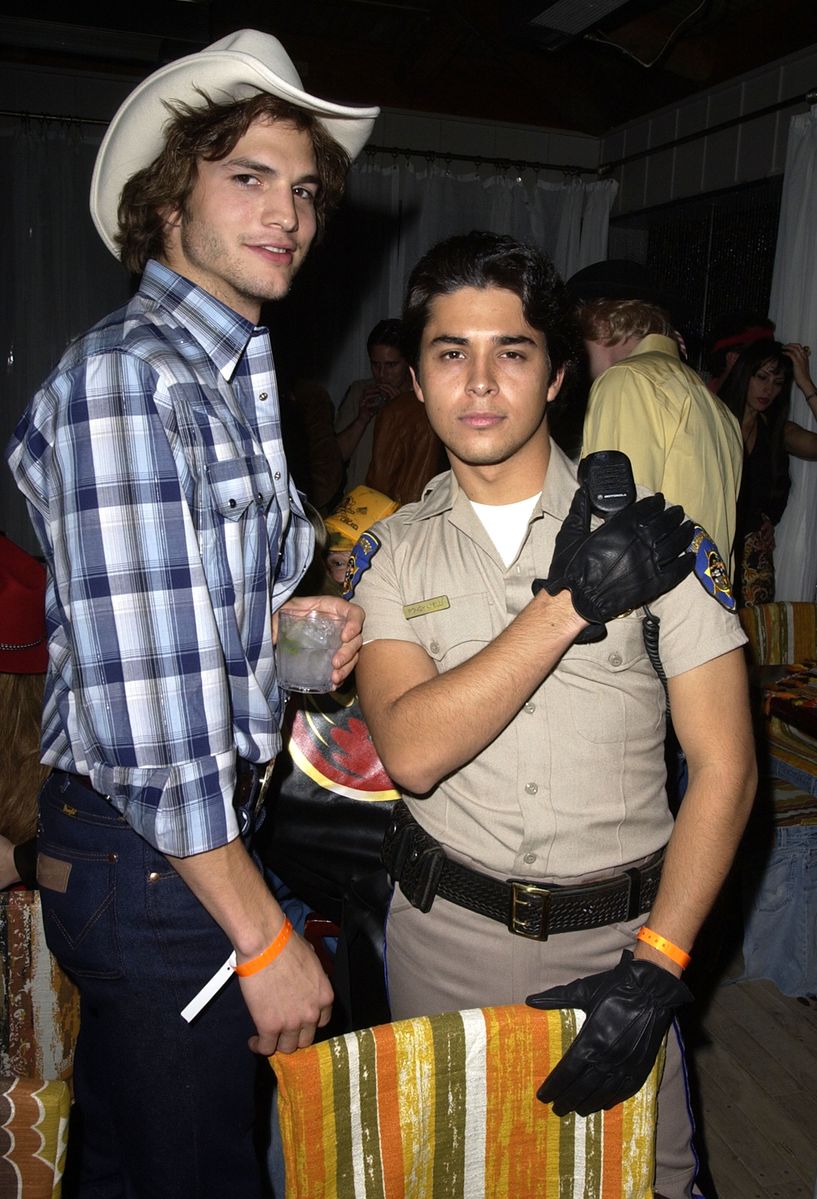 Ashton Kutcher & Wilmer Valderrama during the Mondrian Hotel Halloween Party at The Mondrian Hotel in Los Angeles, California, United States. (Photo by SGranitz/WireImage)