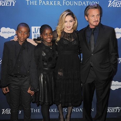 January 9: Madonna, along with her two youngest children David Banda and Mercy James, supported ex Sean Penn at his Help Haiti Home gala in Beverly Hills. During her speech, she said "I want to say Sean, I love you, from the moment that I laid eyes on you."
<br>
Photo: Getty Images