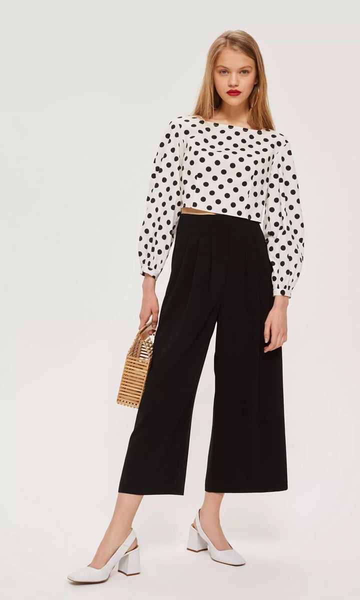 Pantalones negros culottes de Topshop