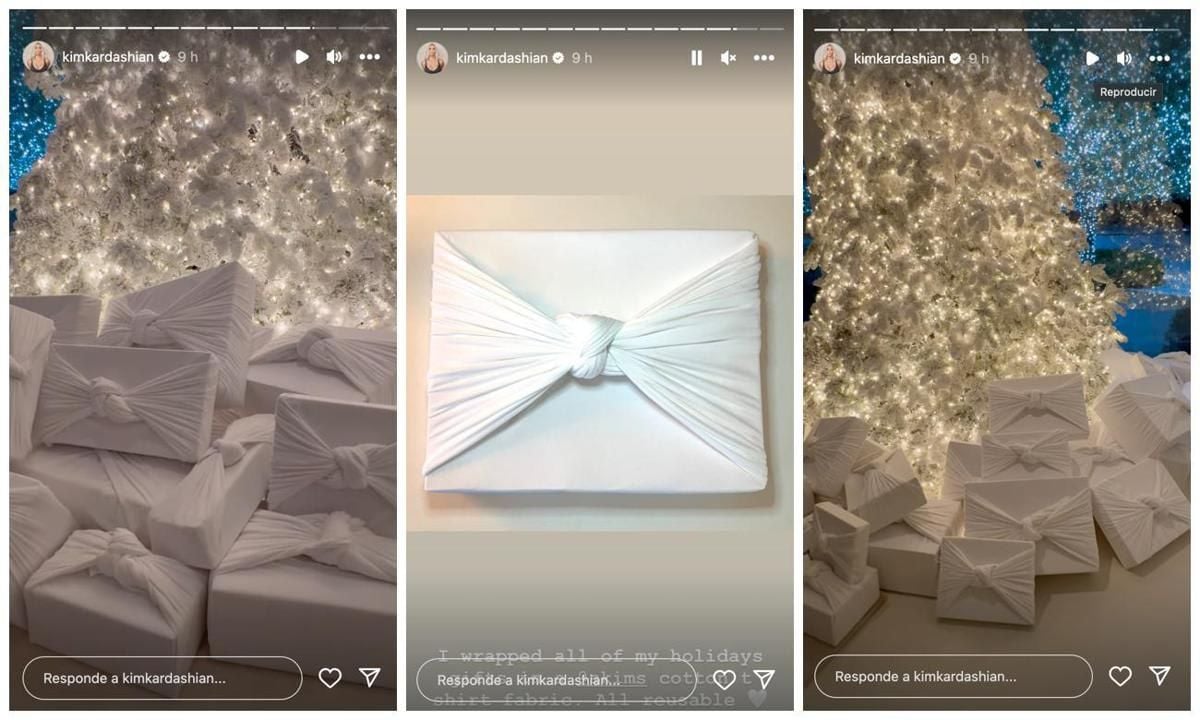 Kim Kardashian wrapped her Christmas gifts in SKIMS fabric