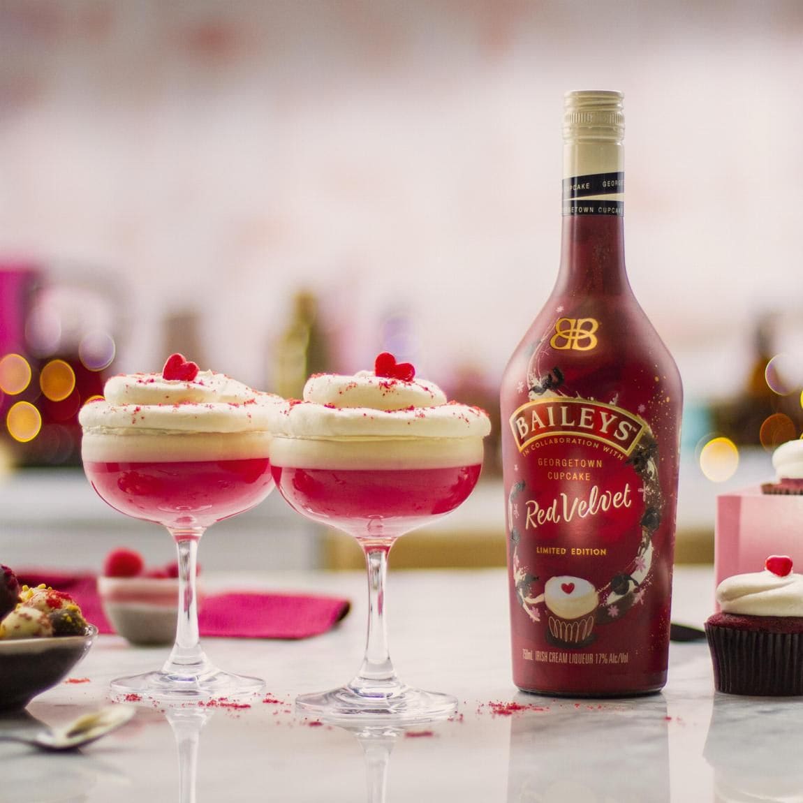 Baileys Red Velvet Cupcake Martini cocktail