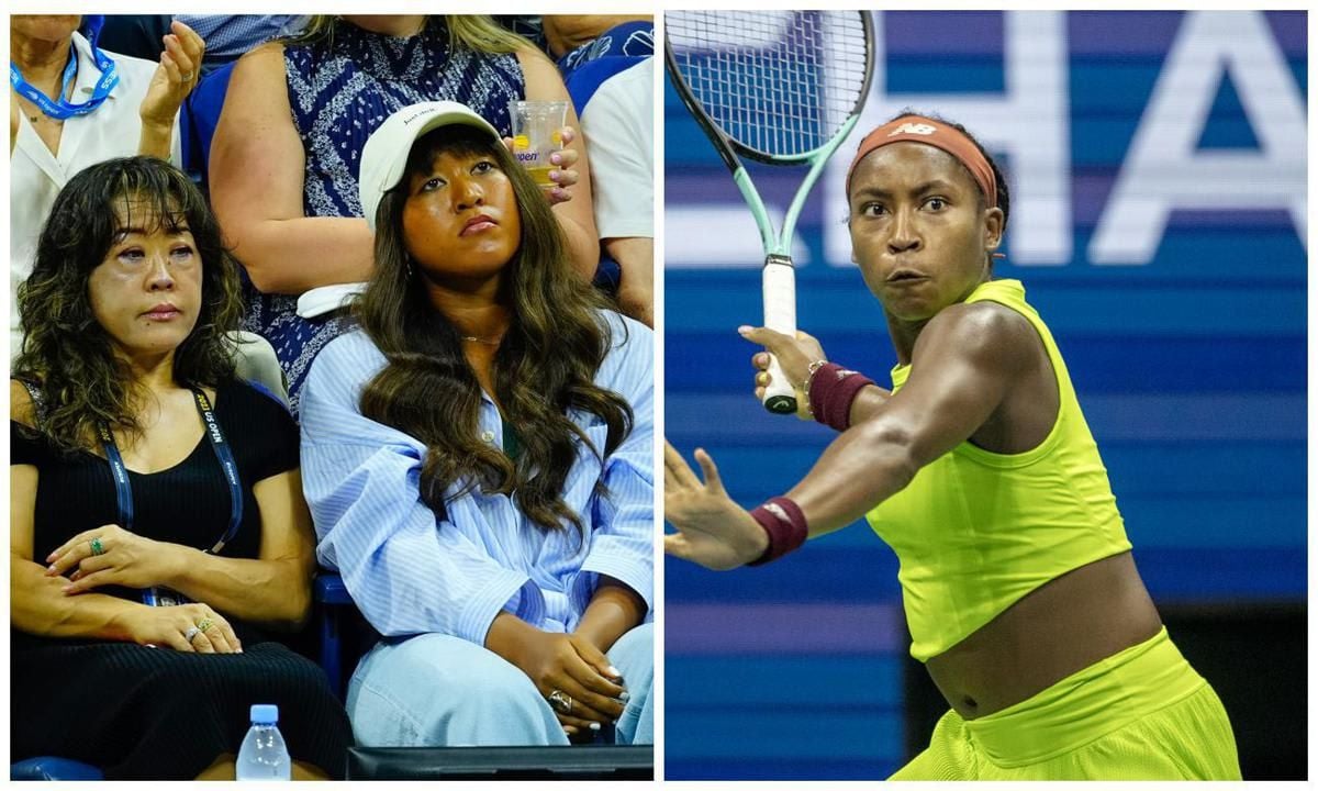 Naomi Osaka and her mom watch Coco Gauff