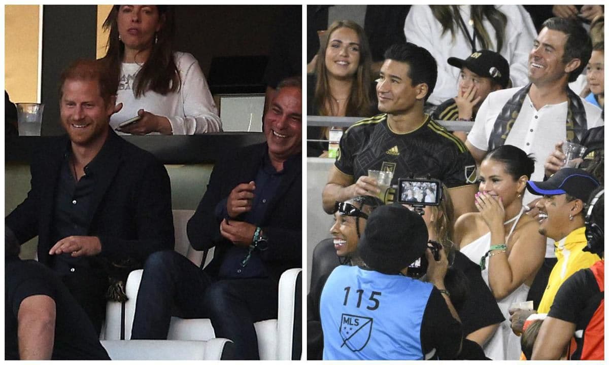 Prince Harry, Mario Lopez, Selena Gomez attend the Major League Soccer match between the Los Angeles FC and the Inter Miami.