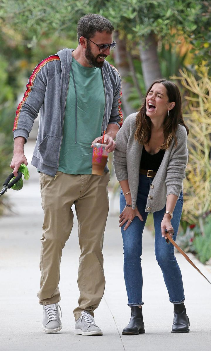 Ana was photographed cracking up during her and Ben's walk on July 1