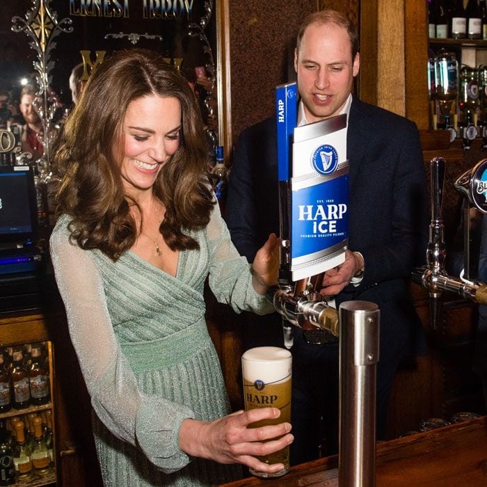 Kate Middleton pours beer