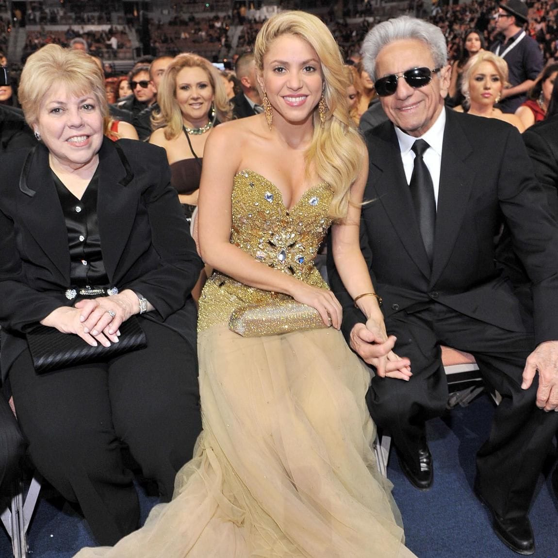 Shakira with her parents