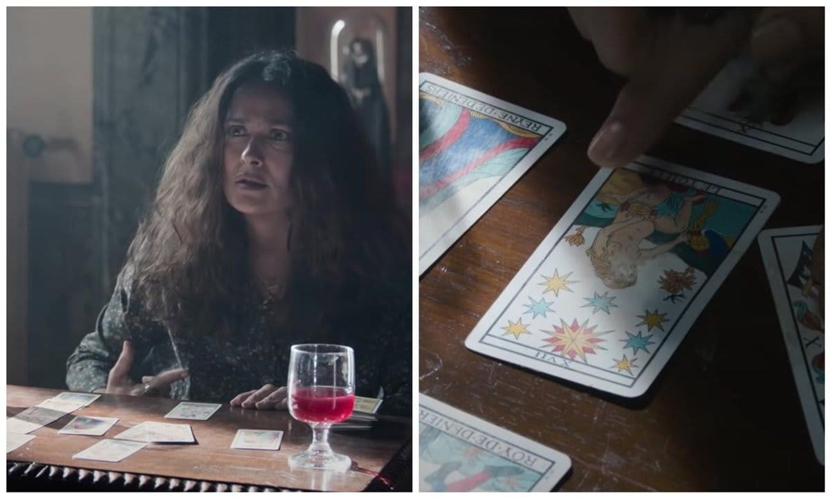 ‘House of Gucci’: Watch Salma Hayek’s character Pina Auriemma reading tarot cards to Patrizia