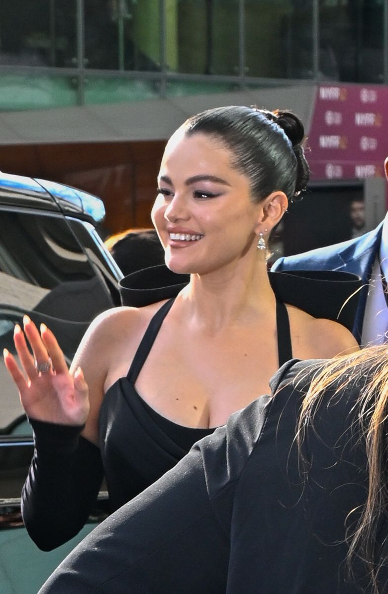 NEW YORK, NEW YORK - SEPTEMBER 30: Selena Gomez is seen in midtown on September 30, 2024 in New York City. (Photo by Raymond Hall/GC Images)