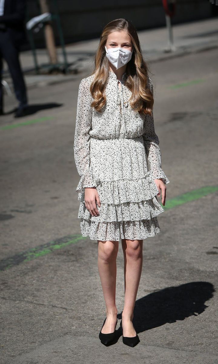 Princess Leonor of Spain recycled a Poète dress for her first solo royal engagement