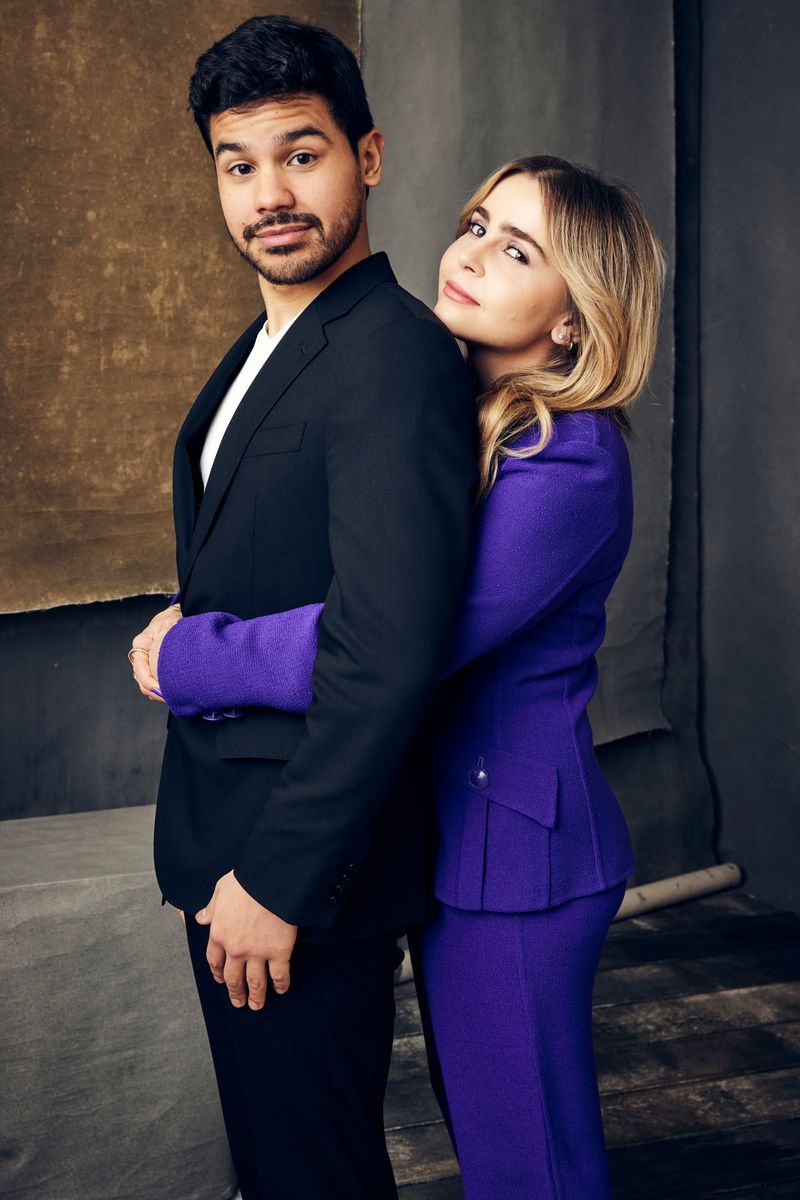 Carlos Valdes and Mae Whitman of Hulu's 'Up Here' pose for TV Guide Magazine during the 2023 Winter Television Critics Association Press Tour at The Langham Huntington, Pasadena on January 14, 2023 in Pasadena, California. (Photo by Maarten De Boer/Getty Images) 