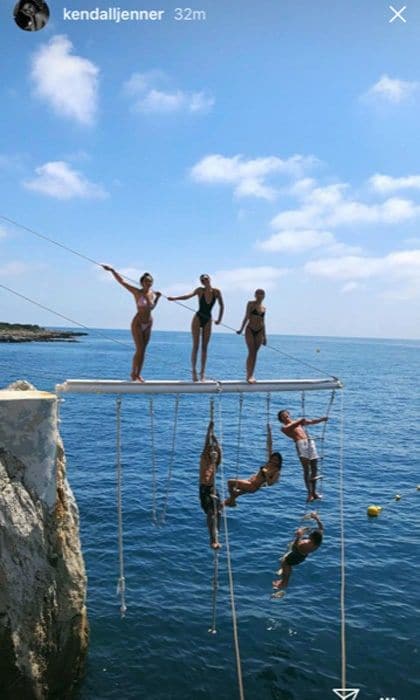 Kendall Jenner and a few of her friends took a break from the red carpet life to hang out at the Hotel du Cap-Eden-Roc. The supermodel (top, middle) wore a black one piece high-cut suit.
Photo: Instagram/@kendalljenner