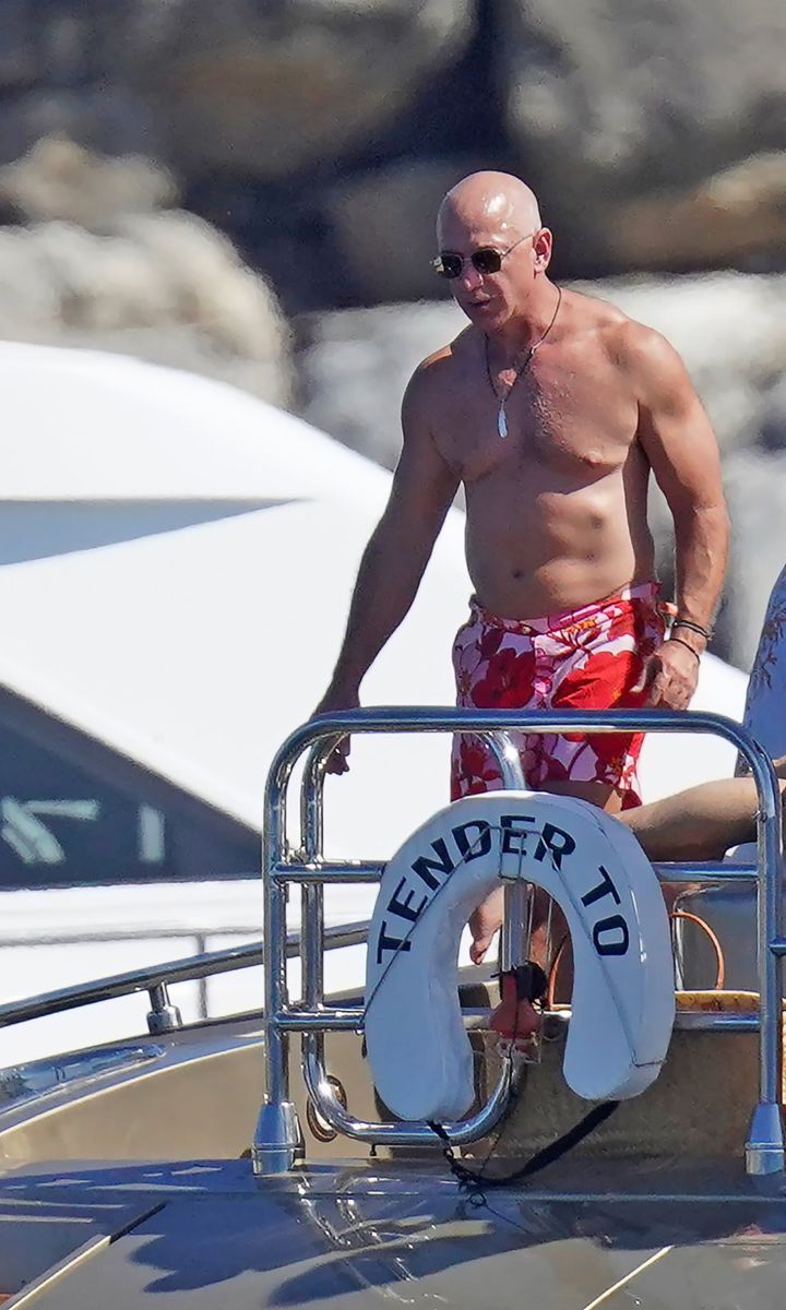 Jeff Bezos Shows Off his Buff Physique on a Yacht in in St Barts