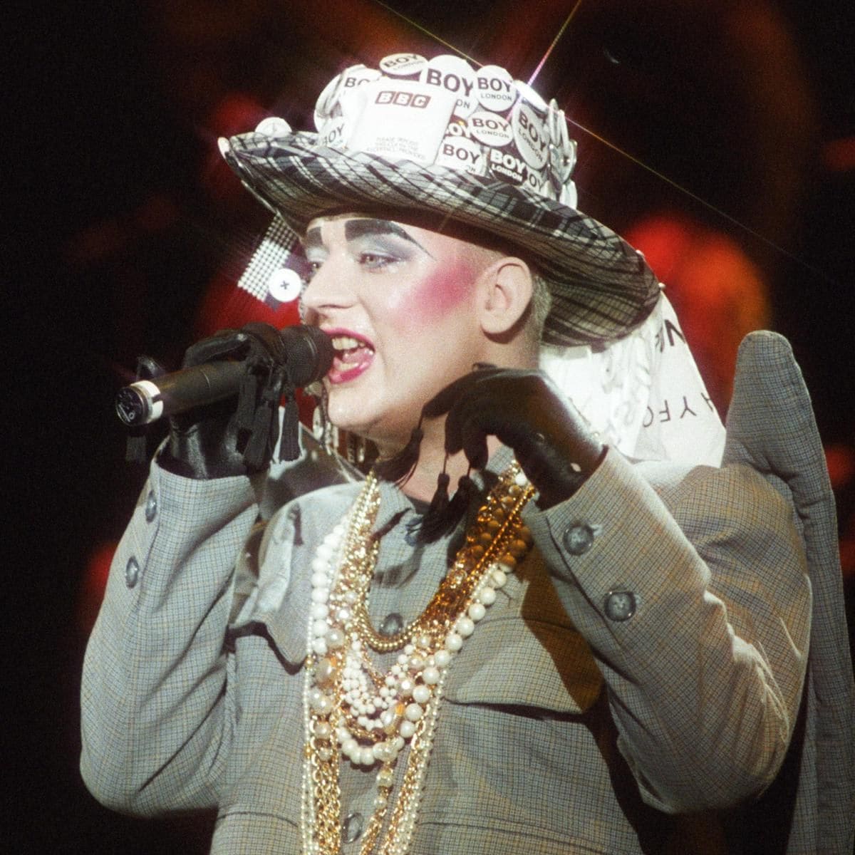 Boy George Performs At Hammersmith Odeon In London