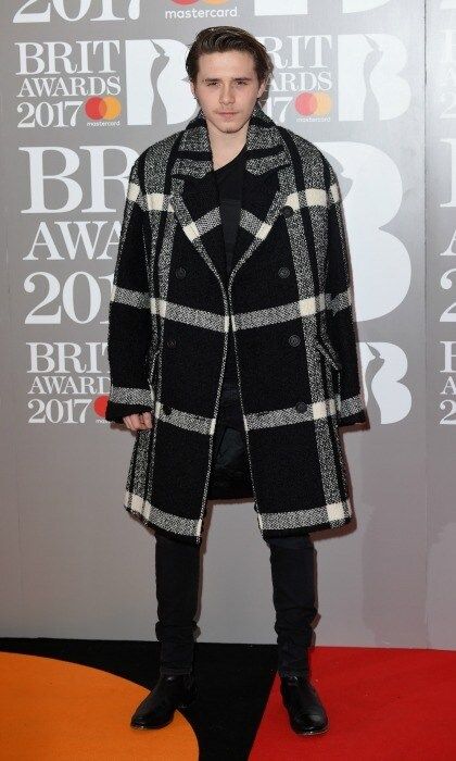 February 22: Brooklyn Beckham was on trend in an over-sized coat during the 2017 BRIT Awards in London.
Photo: Anthony Harvey/Getty Images