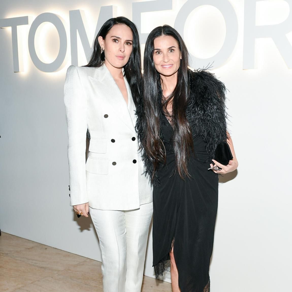 Demi Moore with Rumer Willis at Tom Ford's runway show