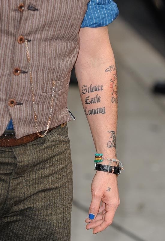 Johnny Depp's three word tattoo