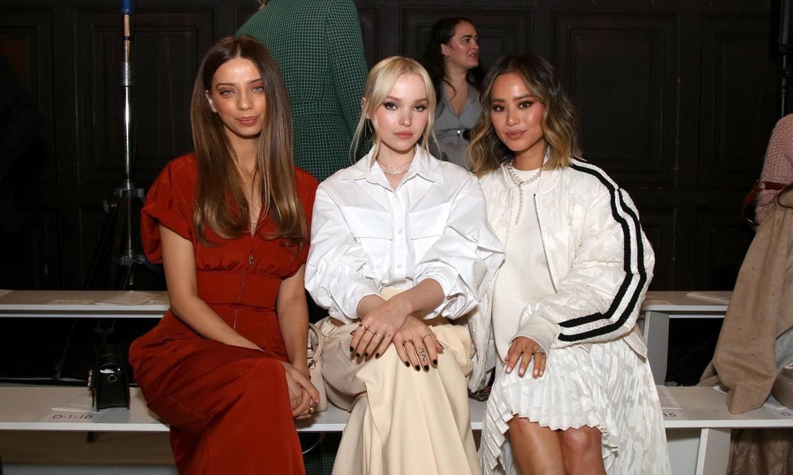 Angela Sarafyan, Dove Cameron and Jamie Chung attend the Adeam fashion show