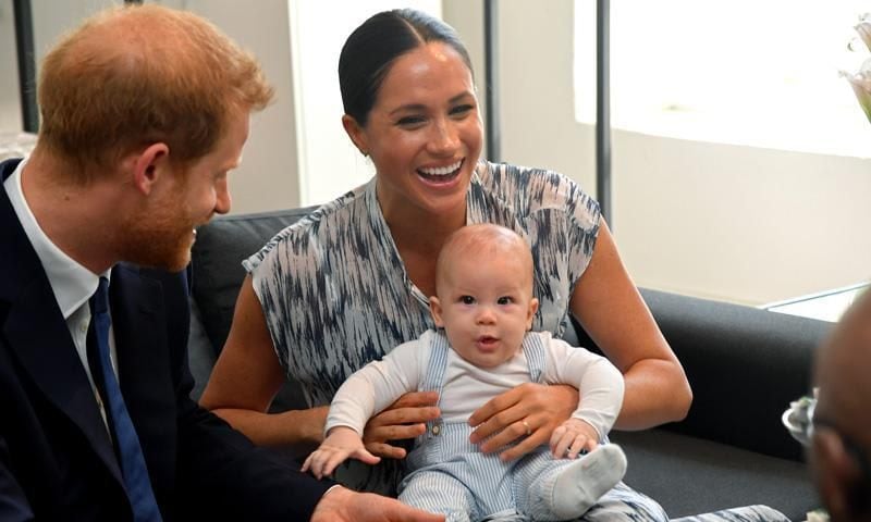 Baby Archie on Meghan Markle's lap
