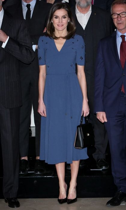 Queen Letizia blue dress