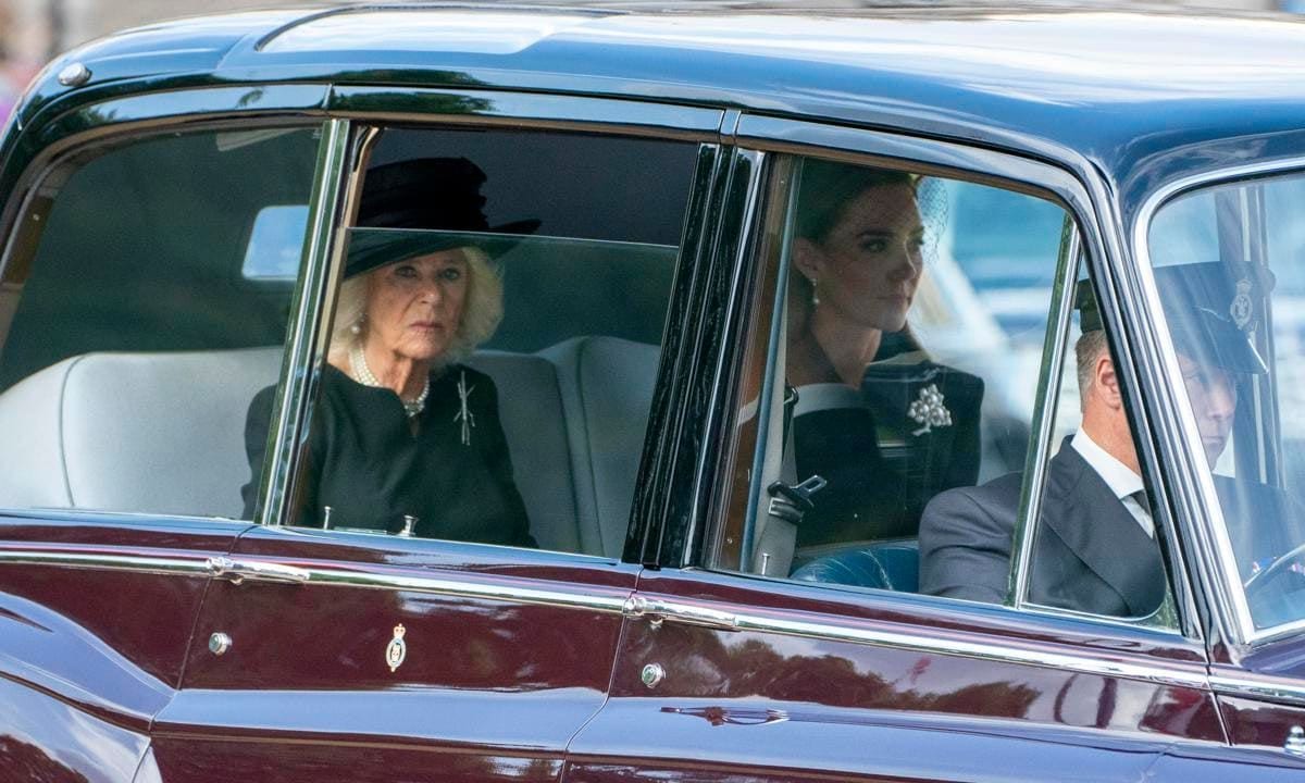 The Princess of Wales and Queen Consort rode together in one car to Westminster Hall.