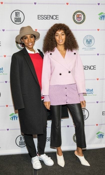 November 20: Kelly Rowland and Solange Knowles brought their casual chic style to the Love on Louisiana: An Essence hometown heroes tribute in Baton Rouge.
Photo: Josh Brasted/Getty Images for Essence