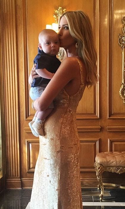 The stylish mom-of-three managed to steal a kiss from baby Theodore, while on set of her Harper's Bazaar shoot. Attached to the tender photo, the businesswoman wrote, "A sweet behind-the-scenes moment with baby Theodore during my @HarpersBazaarUS shoot."
</br><br>
Photo: Instagram/@ivankatrump