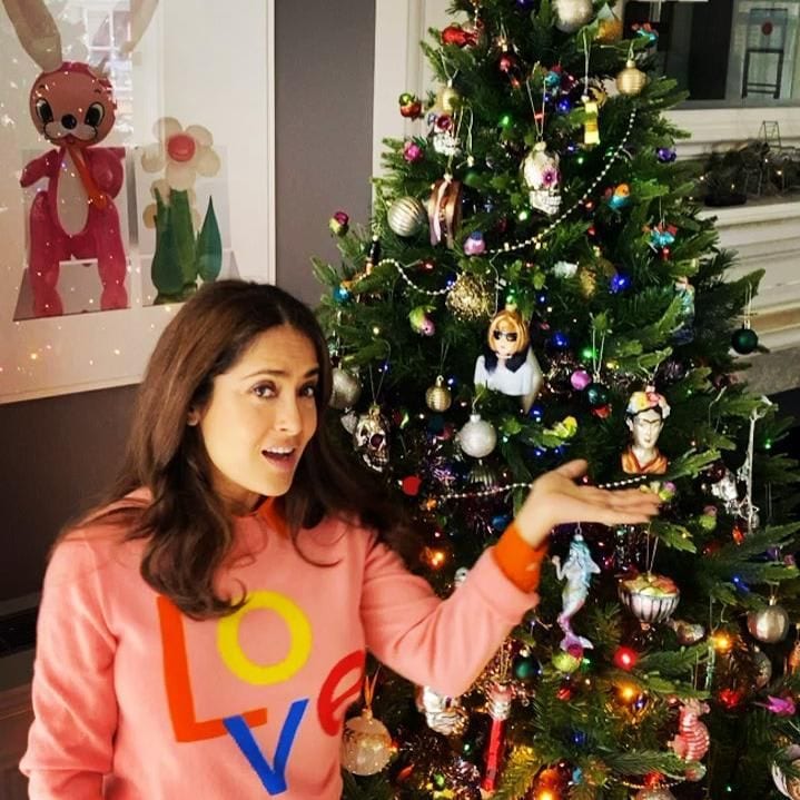 salma hayek christmas tree