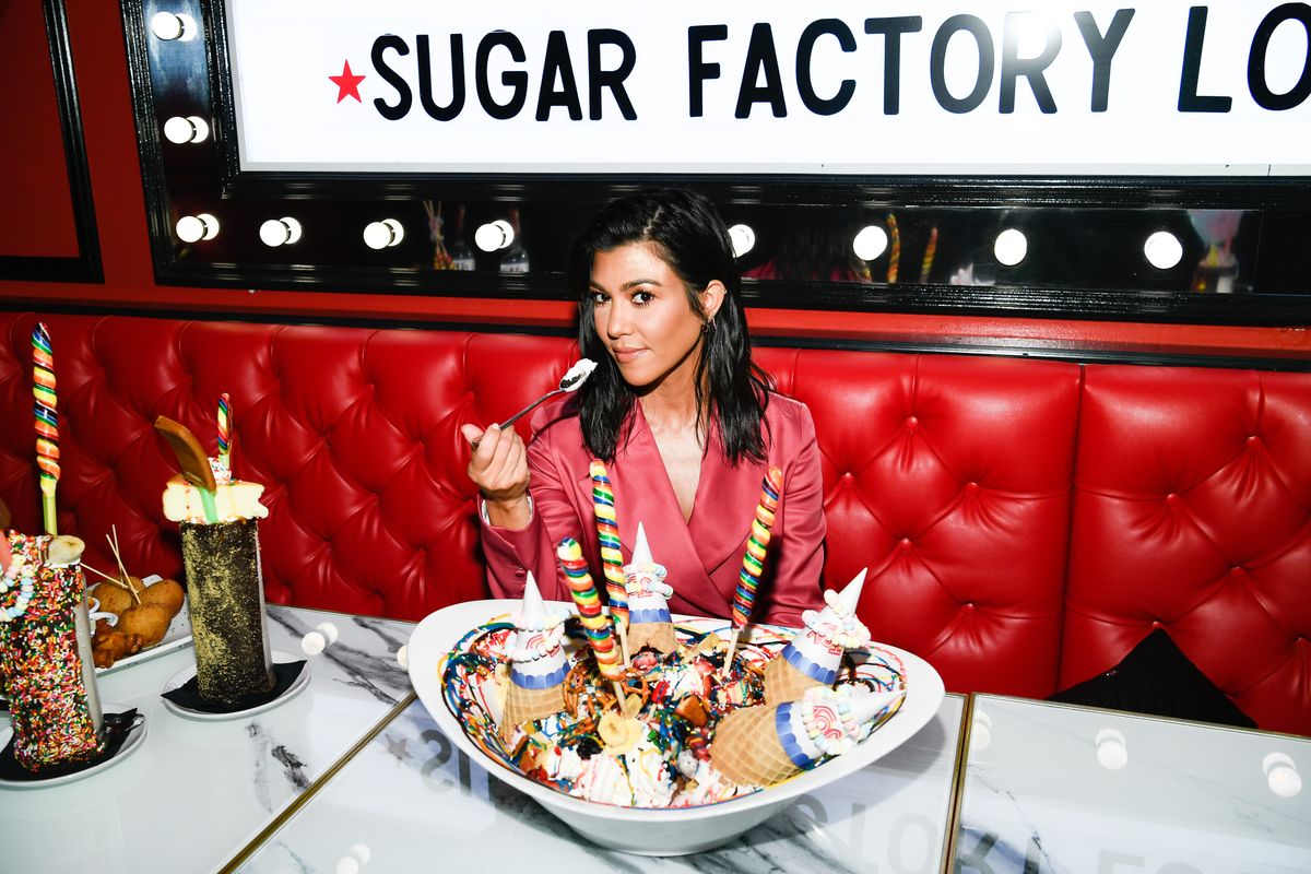 Kourtney Kardashian Hosts The Grand Opening Of Sugar Factory Hard Rock Hotel & Casino Atlantic City at Sugar Factory at the Hard Rock Hotel & Casino on July 28, 2018, in Atlantic City, New Jersey.  (Photo by Dave Kotinsky/Getty Images for Sugar Factory American Brasserie)