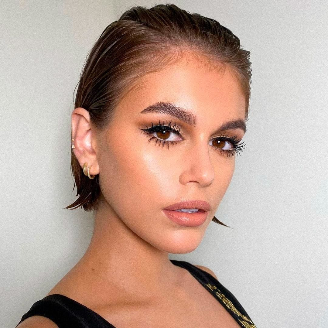 Model Kaia Gerber and her baby hairs