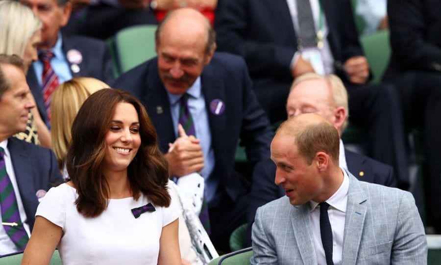 Kate, who is royal patron of Wimbledon, was all smiles with her husband as they cheered on Roger Federer.
Photo: Getty Images