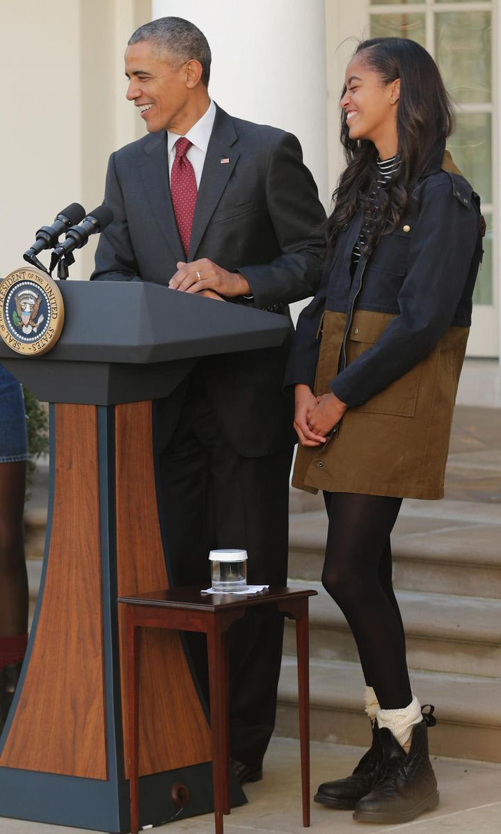 Malia Obama style - two-tone coat