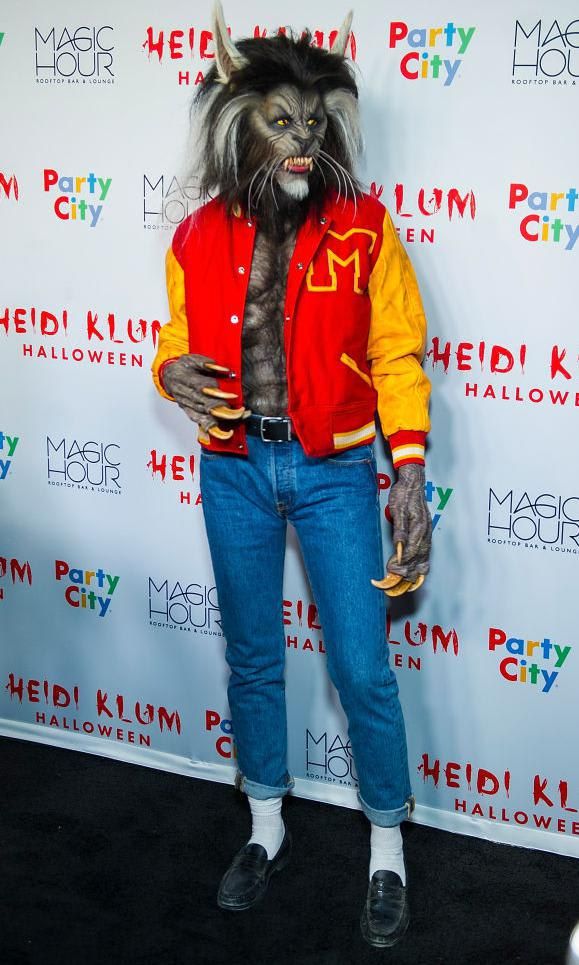 Heidi Klum con disfraz del hombre lobo de Thriller