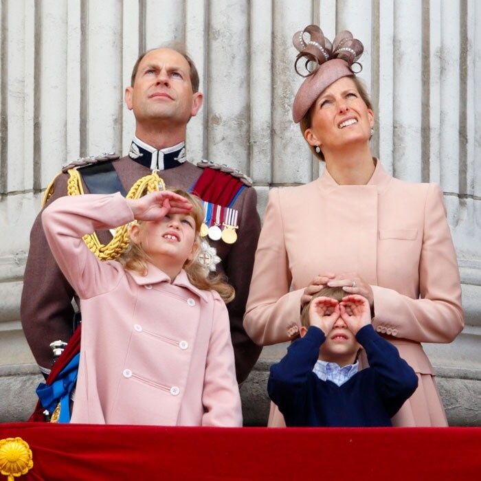 Sophie Countess of Wessex, James and Lady Louise Trooping