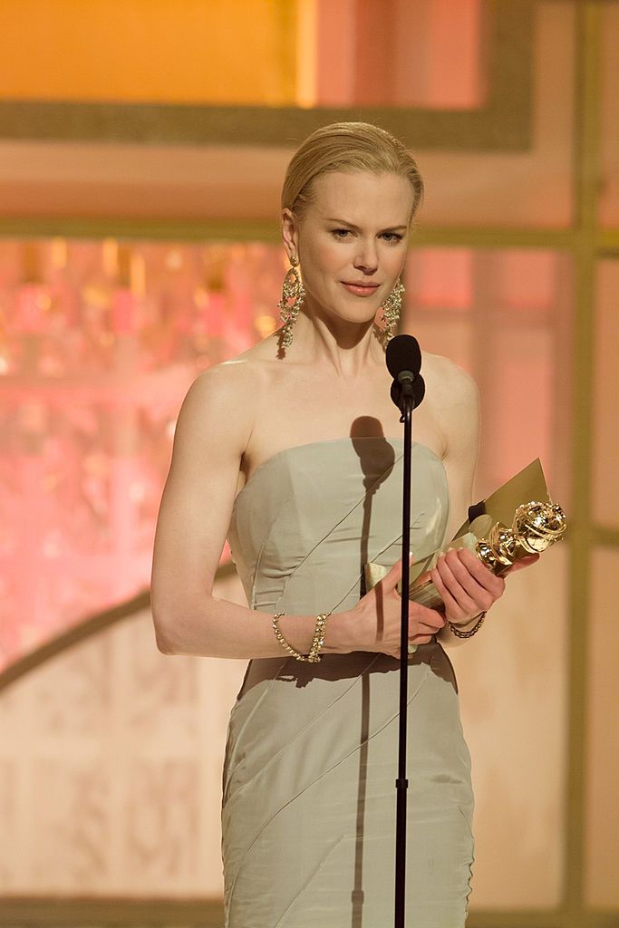 Nicole Kidman accepts the award for Best Actress in a Motion Picture - Drama for 'The Hours' at the 60th Annual Golden Globe Awards held at the Beverly Hilton Hotel on January 19, 2003 