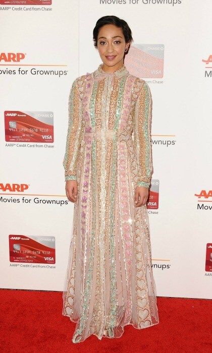 February 6: Ruth Negga stood out in Valentino during the AARP's 16th annual Movies For Grownups in Beverly Hills.
Photo: ason LaVeris/FilmMagic