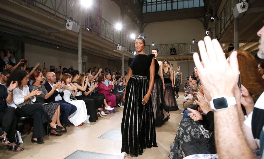 Naomi Campbell was the leader of the pack during the Azzedine Alaia show.
Photo: Getty Images