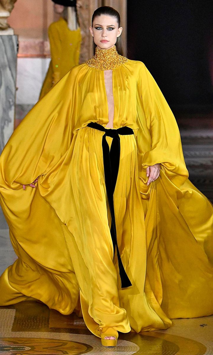 Oversized yellow dress by Stephane Rolland