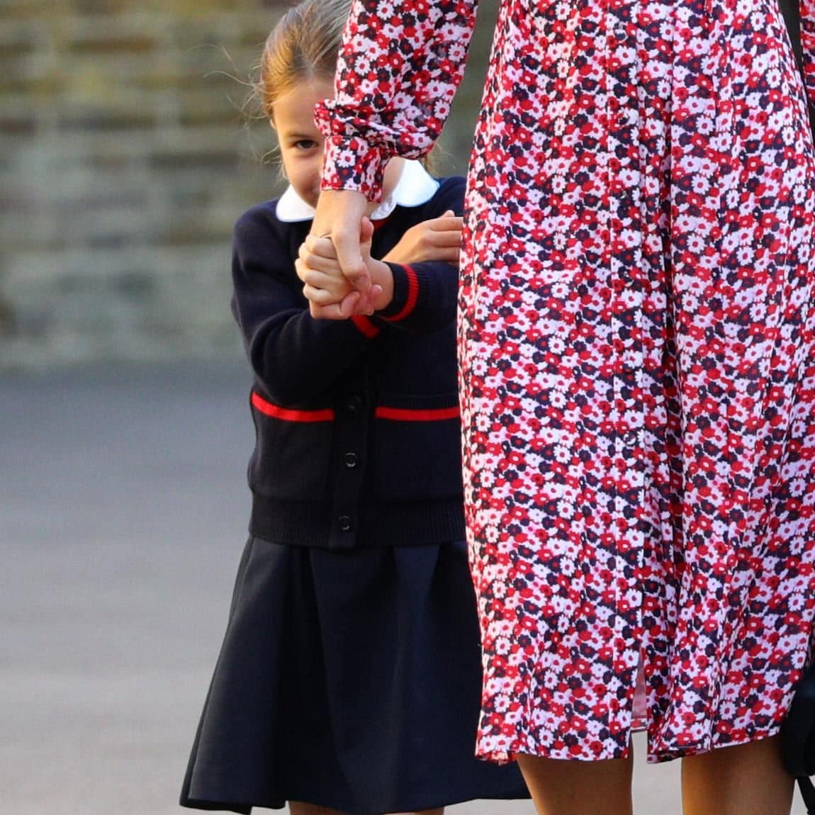 Princess Charlotte arrives for her first day at school