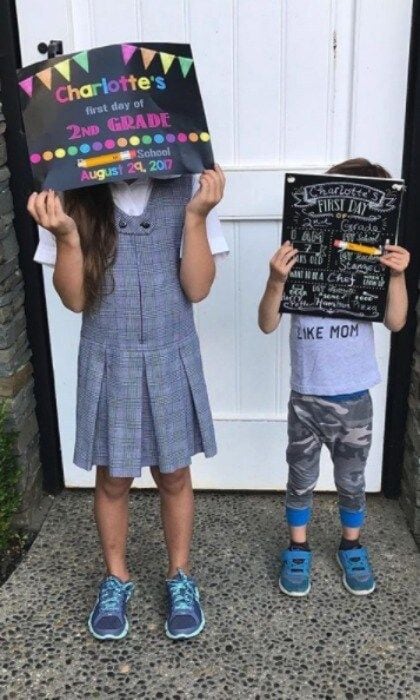 Sarah Michelle Gellar and Freddie Prinze Jr.
While it was Sarah and Freddie's seven-year-old daughter who was heading off to second grade, her little brother Rocky wanted in on the back-to-school action too. Attached to the picture, the actress wrote, "And just like thatone is back in school!!! #firstdayofschool #secondgrade (second one wishes he was)."
Photo: Instagram/@sarahmgellar