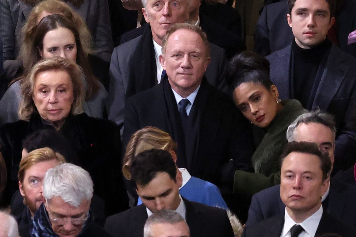 Salma Hayek and FrançoisHenri Pinault beam at Notre Dame's reopening