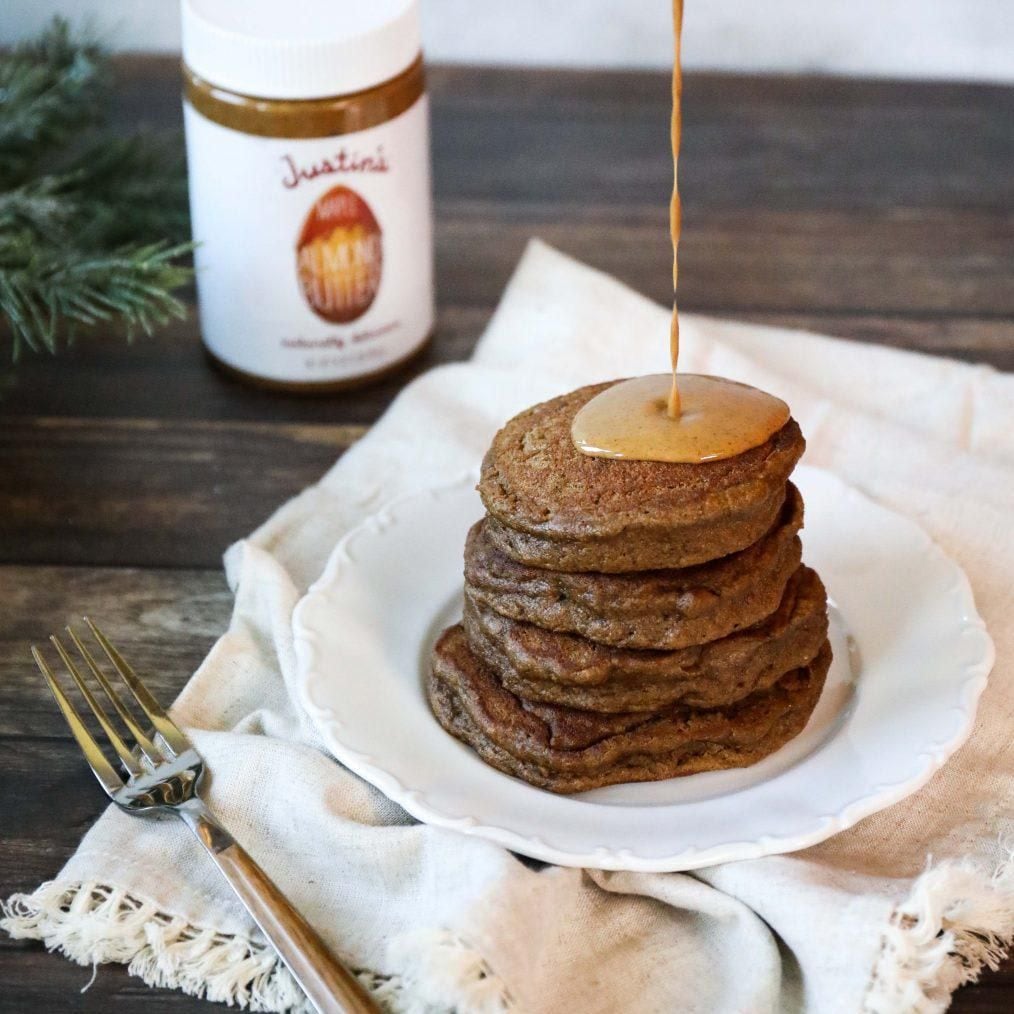 Gingerbread Almond Butter Pancakes by Justin's