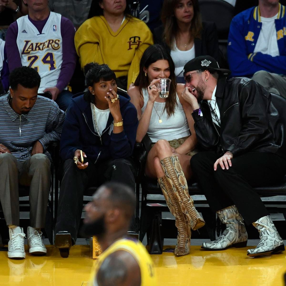 Celebrities At The Los Angeles Lakers Game